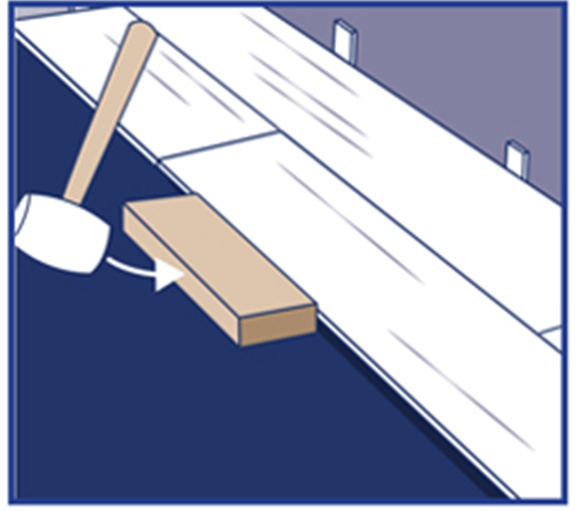 Step 5: Tap long edge with block